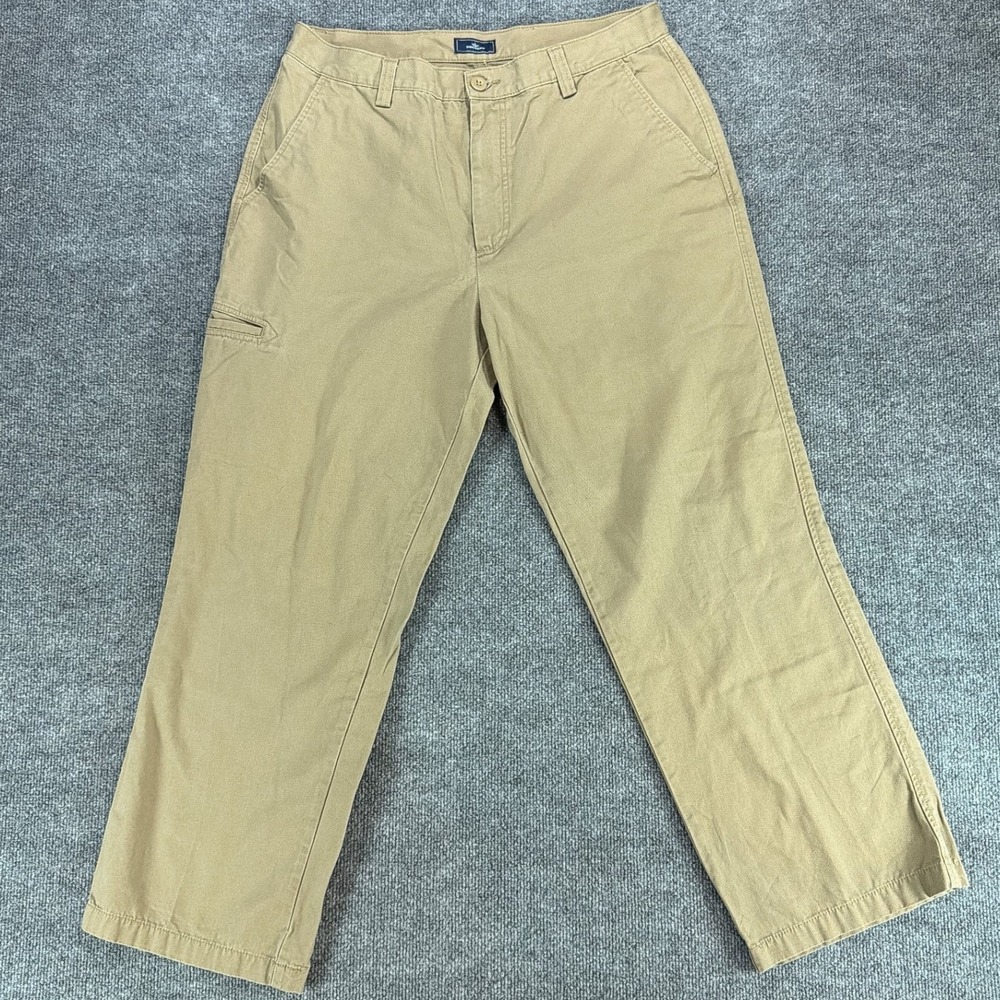Dockers‎ Mens 36x30 Relaxed Fit Khaki Canvas Pants Tan Flat Front Preppy Office